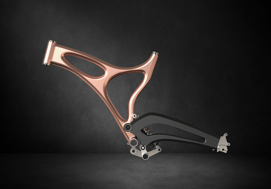 bike frame in rose